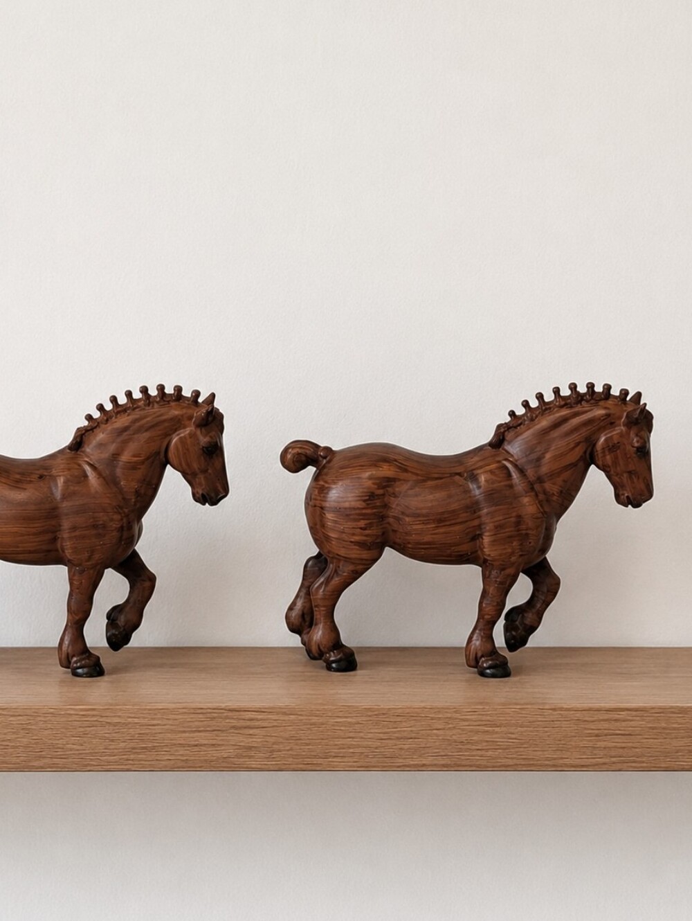 Breyer 70th Anniversary Woodgrain Clydesdale Stallions Set of 2 Blind Bag Horses